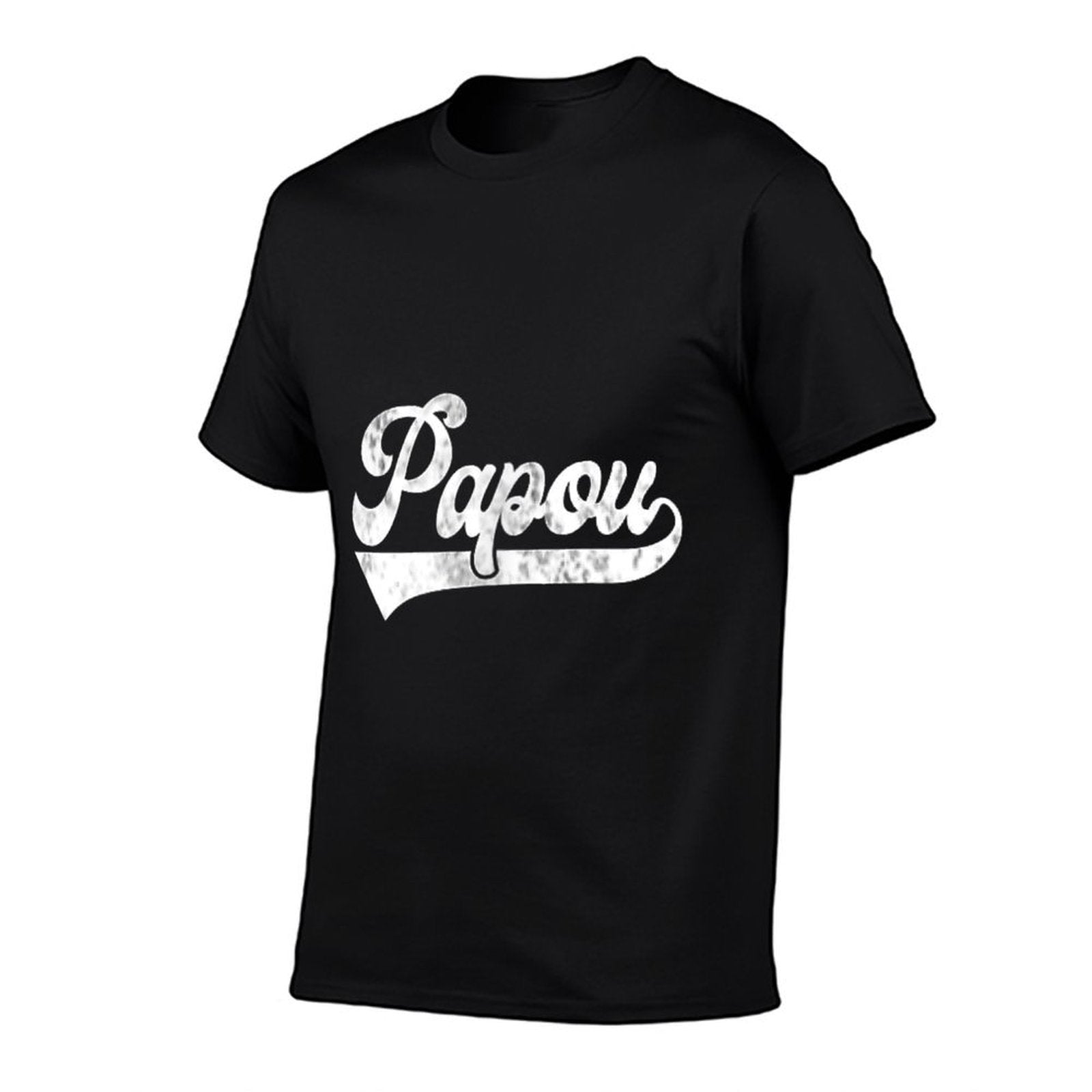 Mens Papou Vintage Retro Fathers Day for Papa Grandpa  Graphic-printed T-Shirt